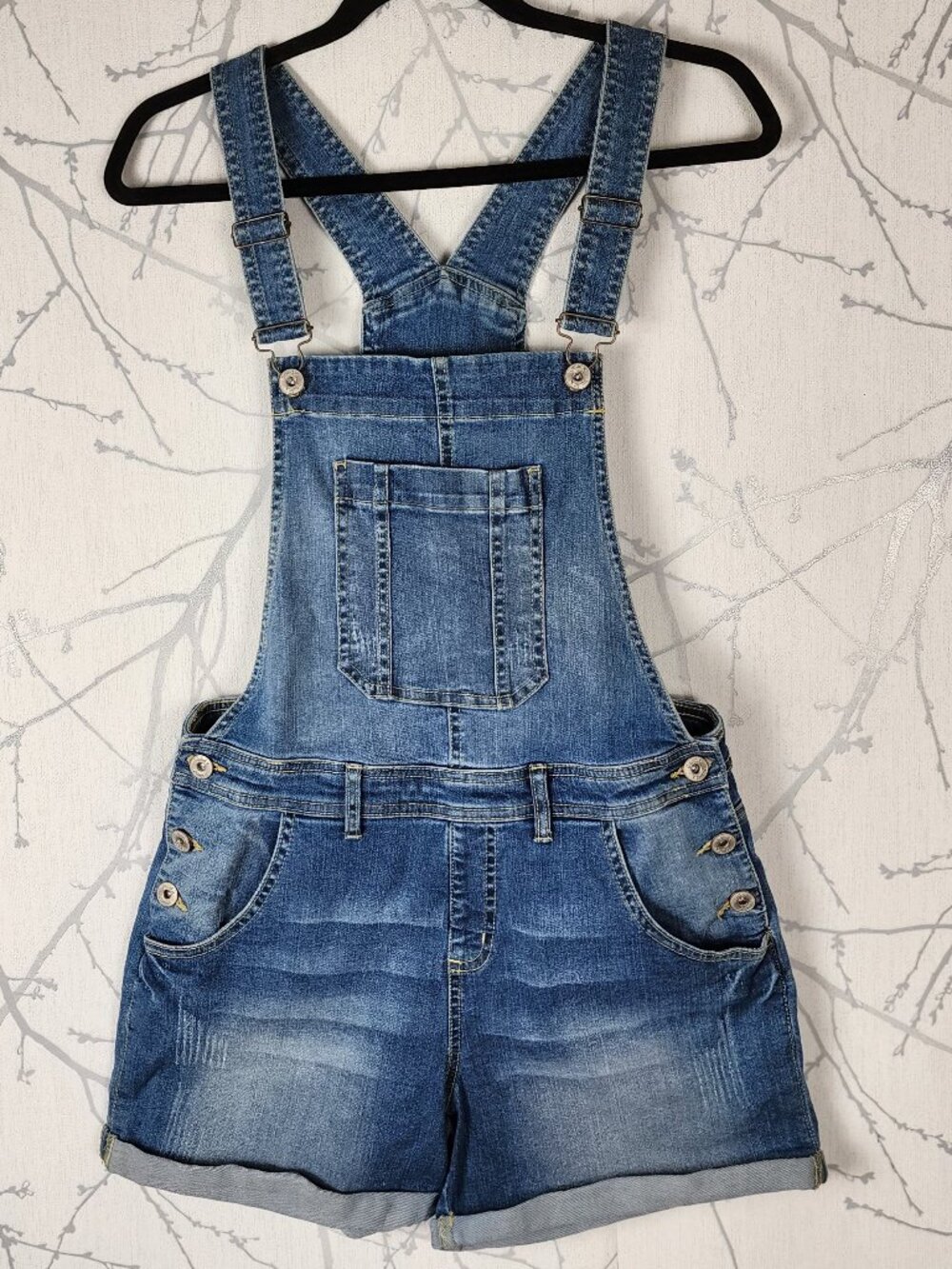 Liquid X Stretch Denim Shortalls Short Overalls